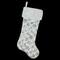 20.5" Sequin Snowflake Stocking With White Faux Fur Cuff, White & Silver